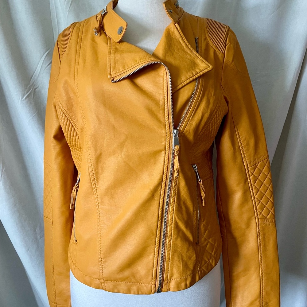 Women's Goldenrod Yellow Biker Jacket S